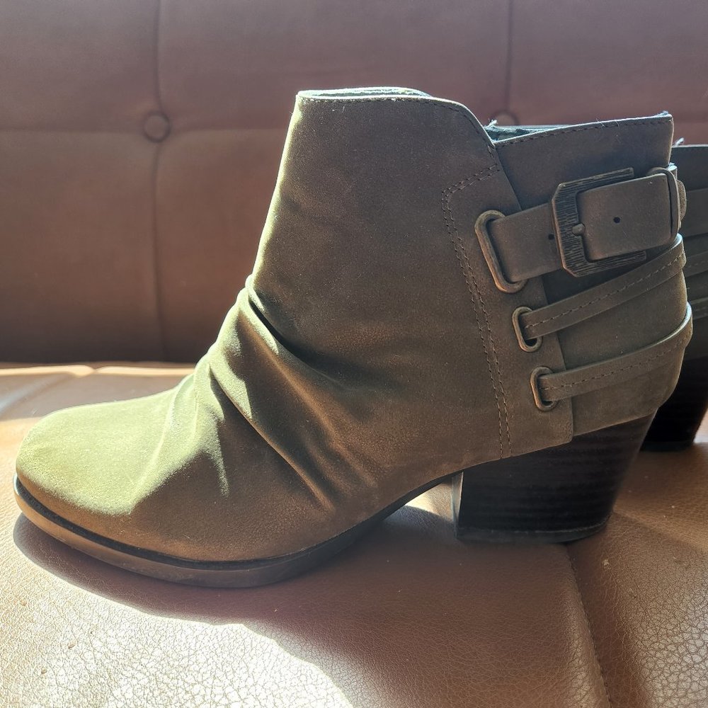 2 for $22 Green Booties with Brown Heel